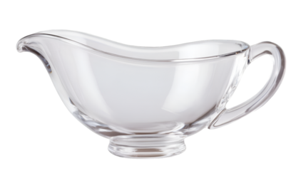 Elegant glass gravy boat for serving sauces and condiments