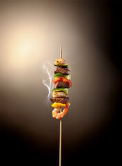 꼬치, 꼬치구이, 술안주, 소풍, 야외 음식, 길거리 음식, 먹을것, 성탄, 야채, 굽다, 바베큐, 고기꼬치