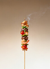 꼬치, 꼬치구이, 술안주, 소풍, 야외 음식, 길거리 음식, 먹을것, 성탄, 야채, 굽다, 바베큐, 고기꼬치