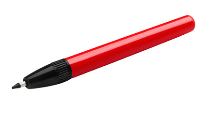 Close up of a red marker with a black tip in a studio setting