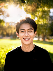 남자, 20대 남자, 대학생, 대학생활, 웃다, 미소, 남자아이, 아웃도어, 공원, 가을, 네이처, 국민, 사람, 잘생긴, 1, 남자, 미, 생활