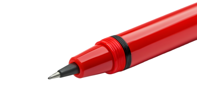 Close up of a red marker with a black tip for design work
