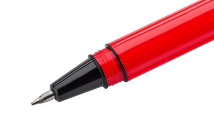 Close up of a red marker with a black tip for creative projects