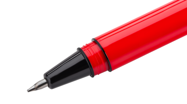 Close up of a red marker with a black tip for creative projects