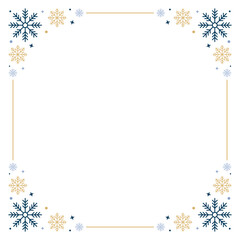 Snowflakes seamless border. Snowflakes seamless pattern. Snow border frame. Template for winter design. Vector illustration