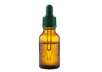 Isolated dropper bottle with liquid for medicine preparation, cosmetic or scientific use