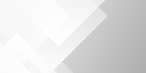 White and gray rectangle geometric concept technology modern futuristic subtle abstract background. Modern gray abstract vector long banner background. Futuristic technology concept graphic design.	