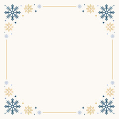 Snowflakes seamless border. Snowflakes seamless pattern. Snow border frame. Template for winter design. Vector illustration