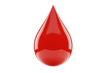 Obraz premium Isolated Red Liquid Drop, Graphic Design Element for Medicine, Science, or Blood Donation