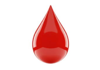 Isolated Red Liquid Drop, Graphic Design Element for Medicine, Science, or Blood Donation
