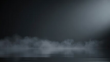 Naklejka premium Dark moody stage with dramatic spotlight and fog