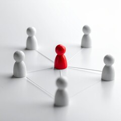 Obraz premium 3D people connected in a global social network concept, showing business communication