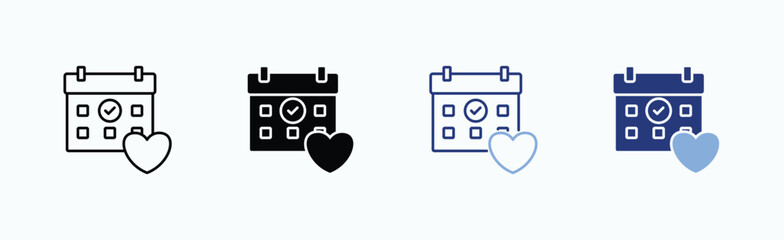 Calendar Icon Sheet Multiple Style Collection Isolated Vector