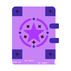 Spellbook Flat Icon | Boho Magic and Celestial Elements for Spiritual and Halloween Designs
