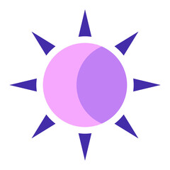 Moon and Sun Flat Icon | Boho Magic and Celestial Elements for Spiritual and Halloween Designs