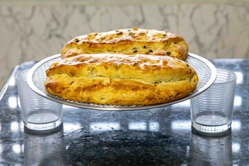 Traditional German stollen, a sweet Christmas bread.