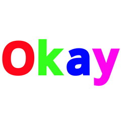 Bright & Colorful okay text Image – Stylish Multicolor Thank You Graphic Design for Social Media Posts, Greeting Cards, Status & Creative Projects