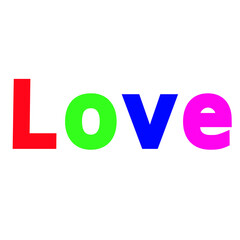 Bright & Colorful love text Image – Stylish Multicolor Thank You Graphic Design for Social Media Posts, Greeting Cards, Status & Creative Projects