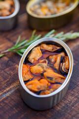 Assortment of open tin cans