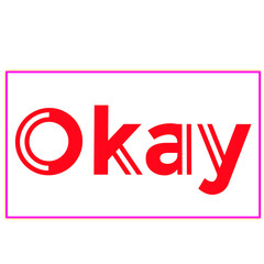 Colorful Okay Text Design on Black Background – Typography Illustration