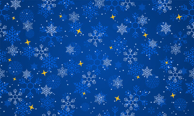 Snowflakes seamless pattern. Falling snowflakes. Winter holidays theme. Seamless background with snowflakes. Snowfall. Vector illustration