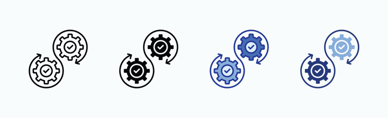 Devops icon sheet multiple style collection isolated vector