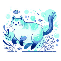 Obraz premium Ocean Boba Cat