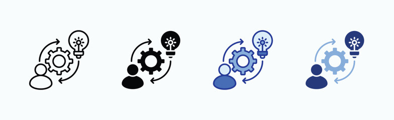 Initiative icon sheet multiple style collection isolated vector