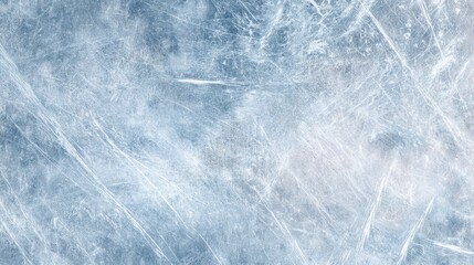 Scratched ice surface with texture. Winter background for sports and cold weather concept. Abstract pattern for holiday or design element.