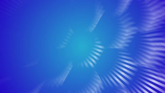 Abstract creative motion glowing light stripe with hexagon shape on gradient blue background. Video animation Ultra HD 4k footage.