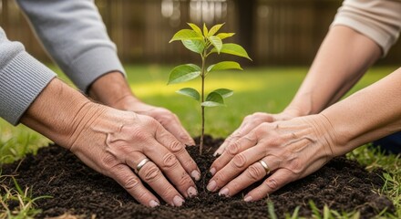 Couple Planting Sprout Together for Environmental Awareness, Arbor Day Celebration, Conservation Efforts, Sustainable Living Blogs, and Gardening Education