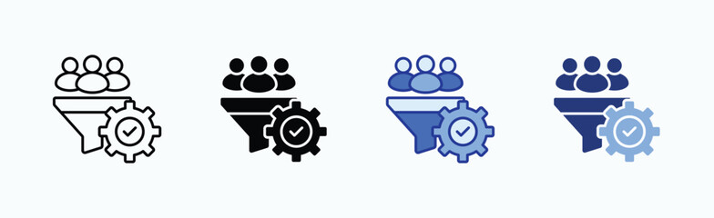 Recruitment icon sheet multiple style collection isolated vector