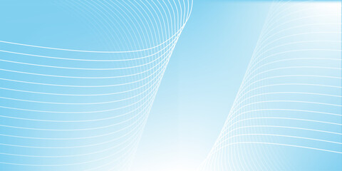 Fototapeta premium Blue and white gradient abstract background with modern and futuristic wavy line digital elements. Simple curved wavy line design for covers, banners, presentations, and certificates.