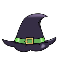 black halloween witch hat illustration