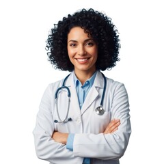 Smiling female doctor with arms crossed, medical professional