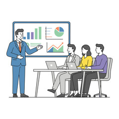 Business Presentation Meeting Vector Illustration