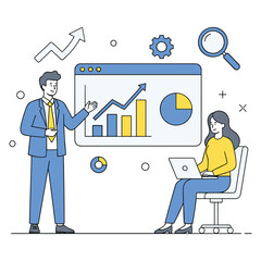 Data Analysis and Growth Vector Illustration