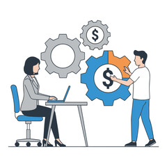 Financial Mechanism vector illustration