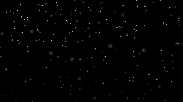 Realistic snow fall or falling snowflakes isolated on transparent background. Alpha channel or PNG stock video animation