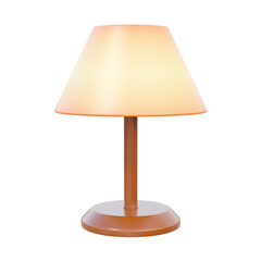 Table lamp 3D render icon isolated on transparent background. illumination furniture bedroom lampshade power electric. cartoon minimal style