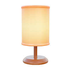 Realistic table lamp icon isolated on transparent background. illumination furniture indoor bedroom lampshade power electric, cartoon minimal style design. 3D render illustration