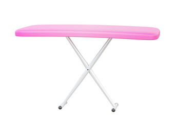 Pink Ironing board 3D icon isolated on transparent background. routine housework iron tool concept. 3d render illustration