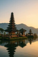 Balinese temple background.