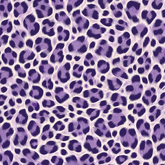 Purple leopard animal print vector with textured fur style background perfect for luxury fabric prints, wallpapers, digital artwork, and chic fashion use.