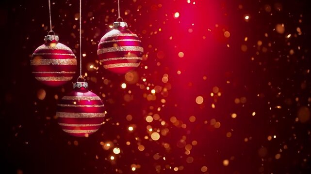 Decorative Christmas balls on festive background.