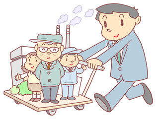 社会問題のイラスト - 企業支援・経営サポート・中小企業経営者