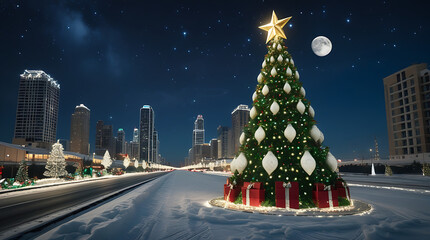 Obraz premium christmas tree in the night