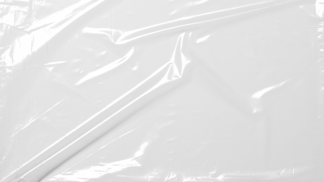 plastic overlay texture of realistic crumpled transparent plastic film wrap on black background,wrinkled stretched plastic effect.	