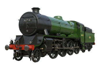 Isolated British Rail Class A1 locomotive, historical steam engine, old fashioned transport
