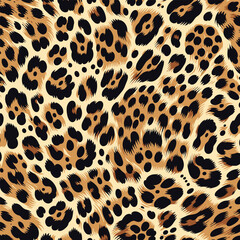 Leopard Fur Camouflage Background. Seamless Animal Wildlife Skin Pattern. Leopard Skin Texture Pattern Vector, bold surface for digital and print use.
